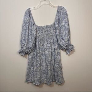 Kourt Women’s Mini Dress Smocked Paisley Preppy Girly Whimsical